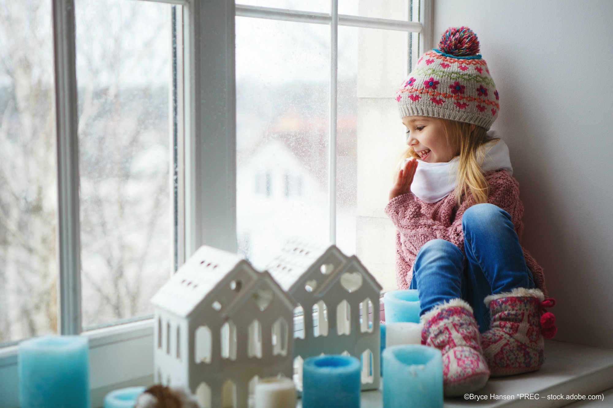 Winter Scene with Girl at Home
